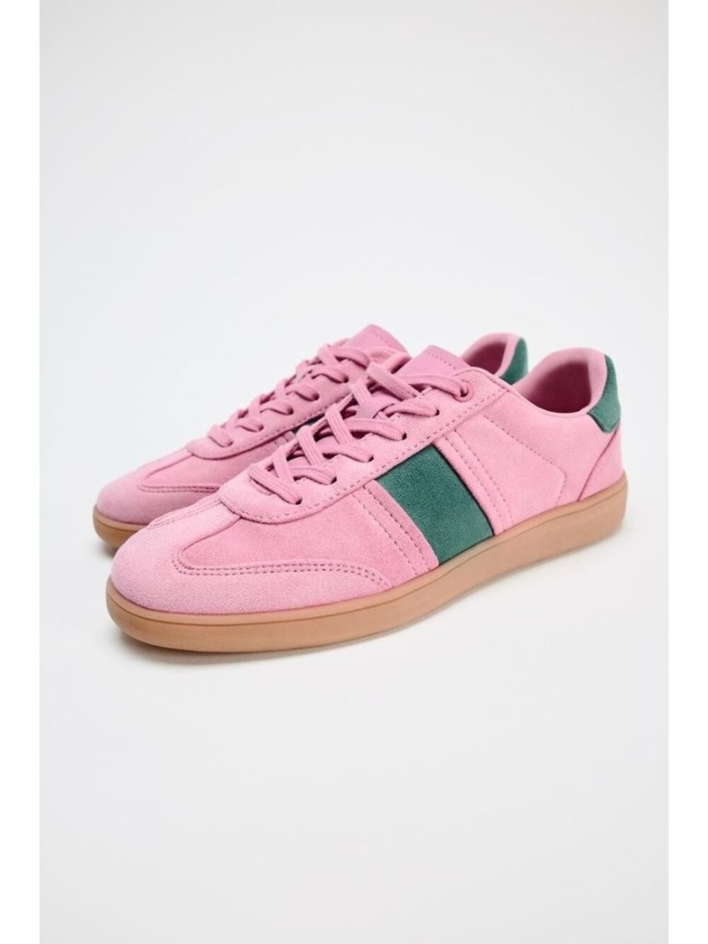 Zara Womens Tennis Sneakers trainers EU 40 US 9 Pink green Low Top 5408/410 NWOB